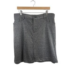 Lee Riders Mid Rise Skirt Women's Pull On‎ Gray Casual Career